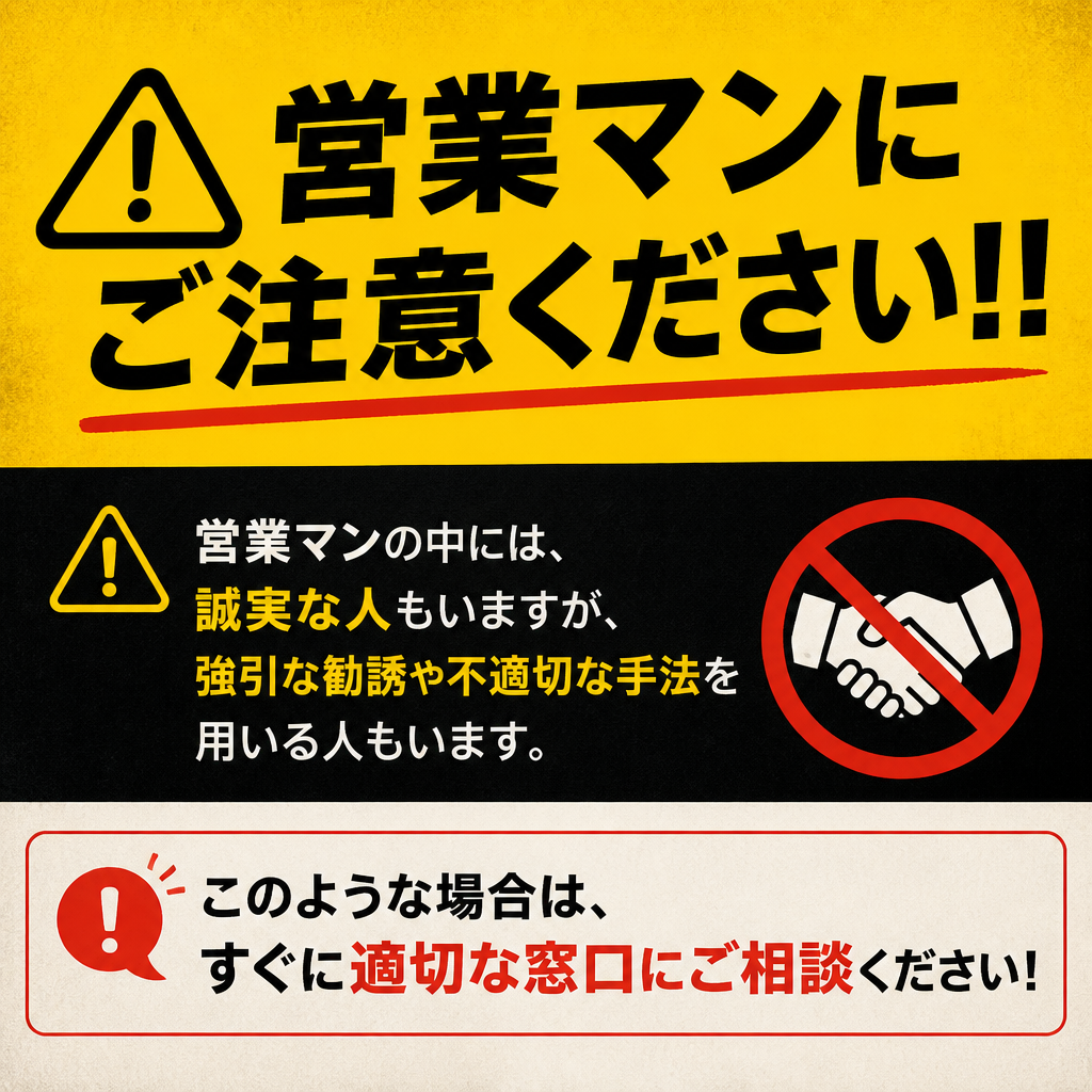 悪徳営業マンに要注意!!