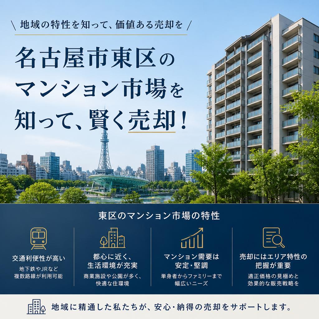 名古屋市東区のマンション市場を知って、賢く売却しよう！