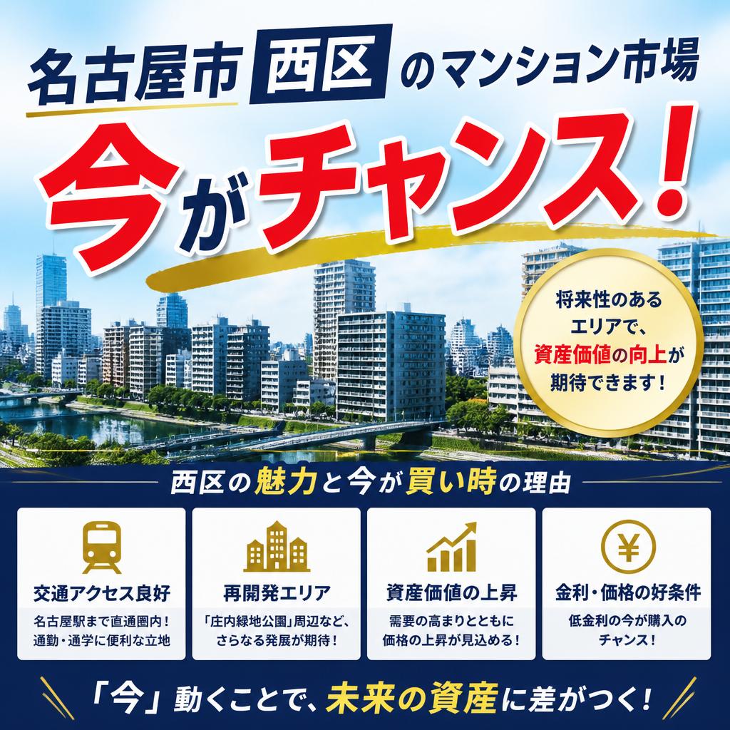 名古屋市西区のマンション市場、今がチャンス！