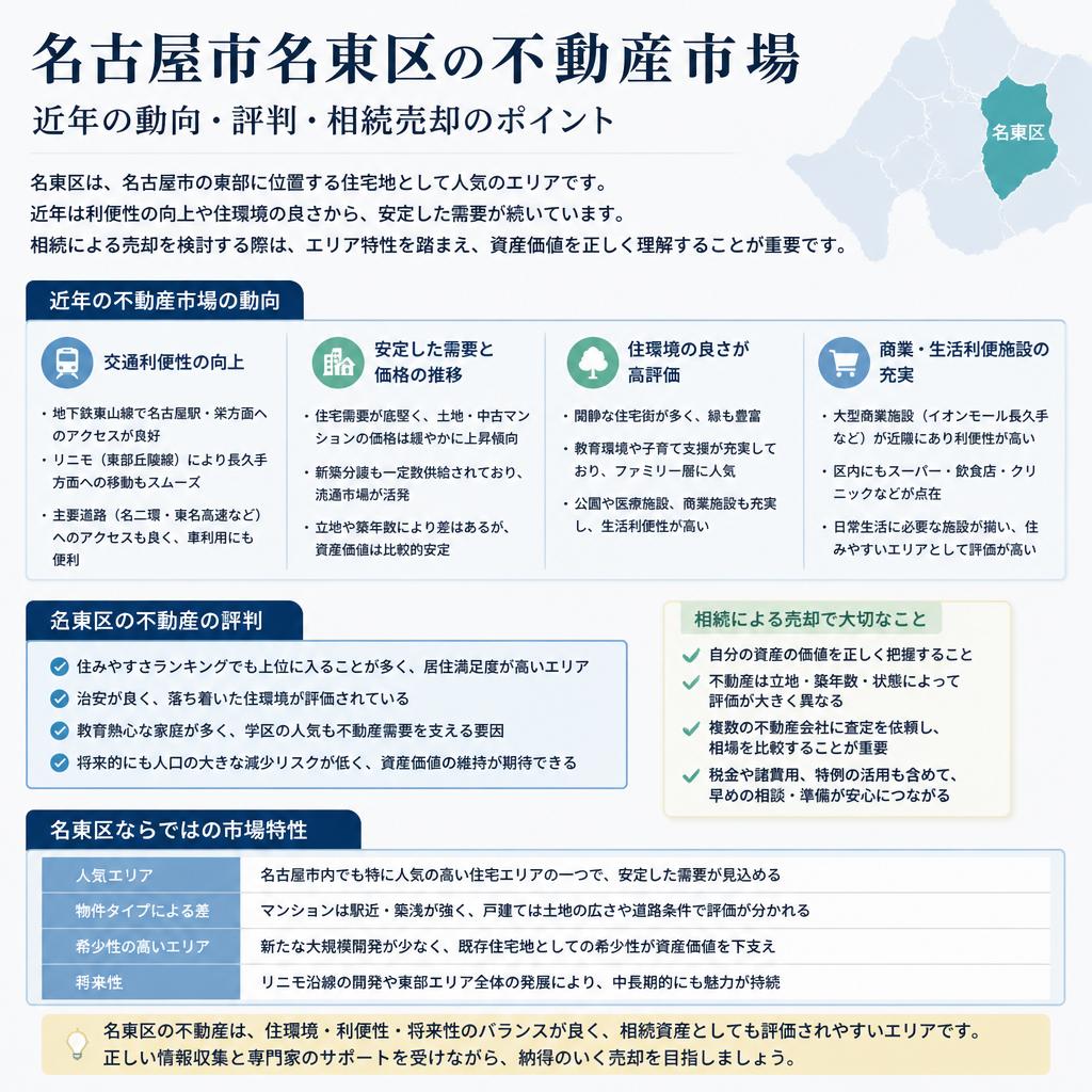 名古屋市名東区の不動産市場の現状