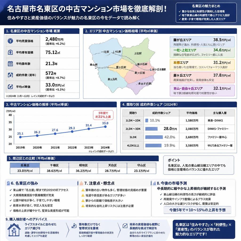 【名古屋市名東区の中古マンション】名古屋市名東区市場は？