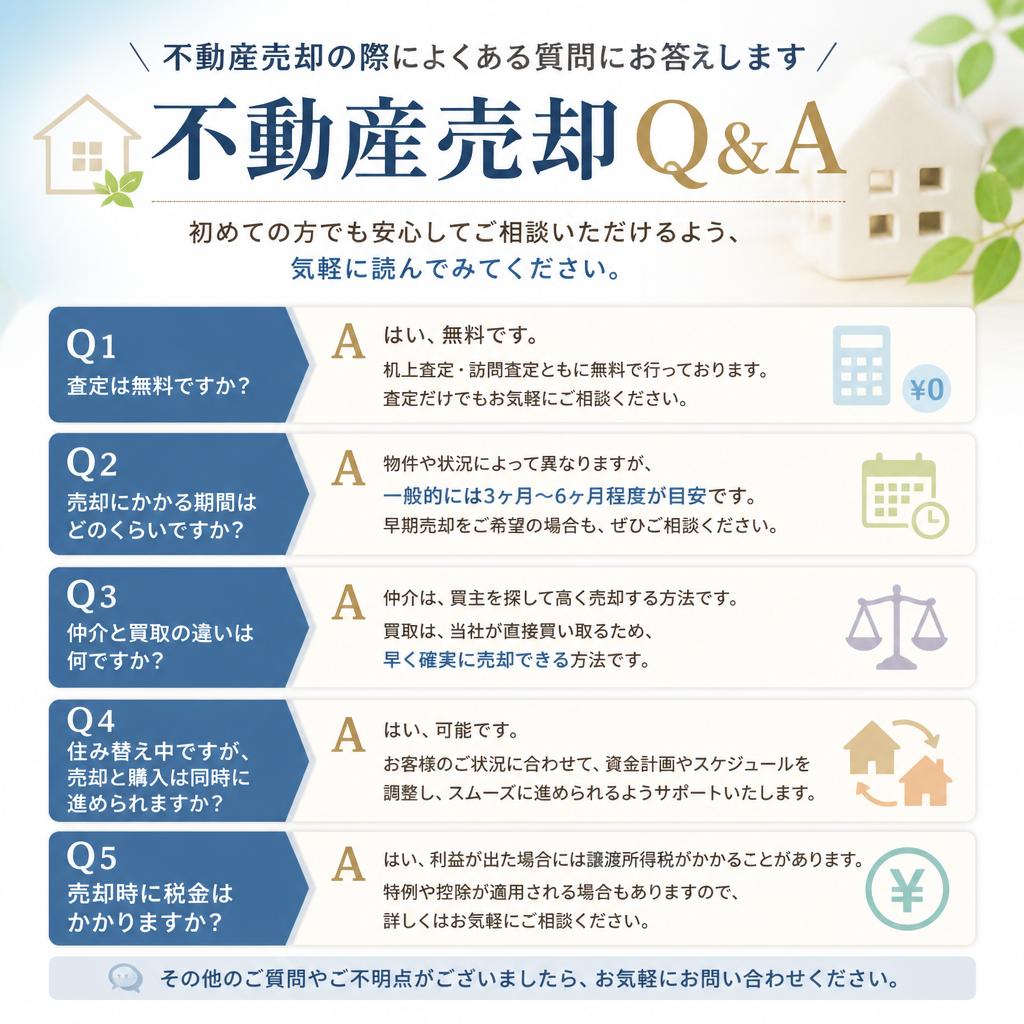 よくある質問｜不動産売却の疑問を解消