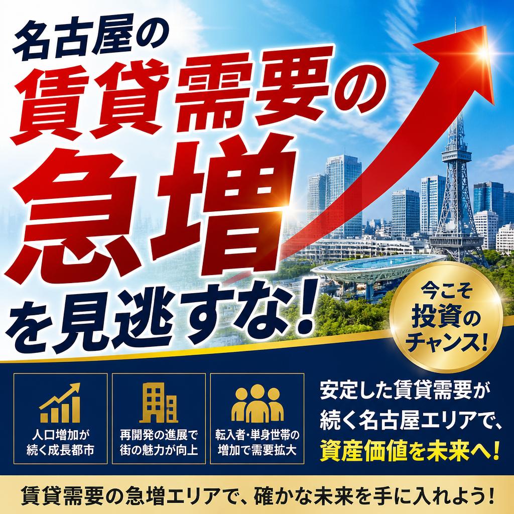 名古屋の賃貸需要の急増を見逃すな！