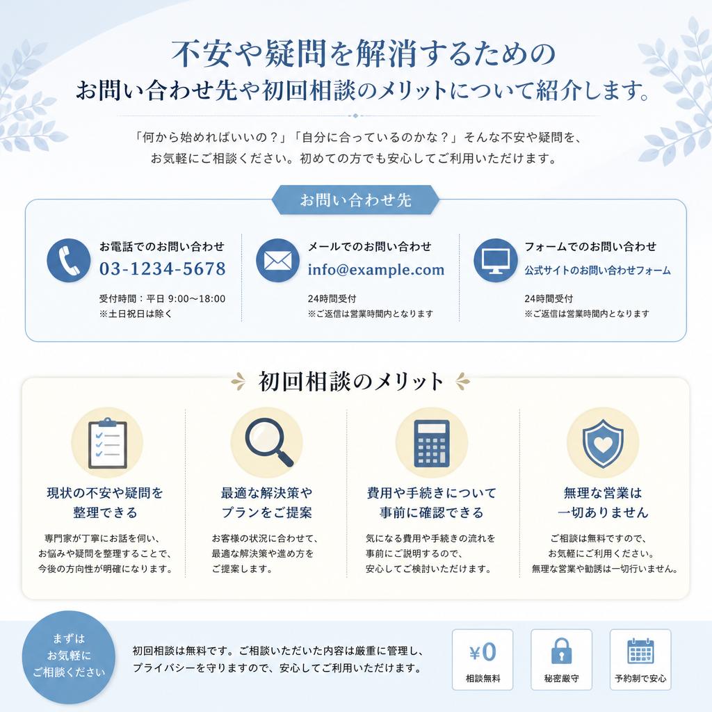 一歩踏み出すためのご相談窓口