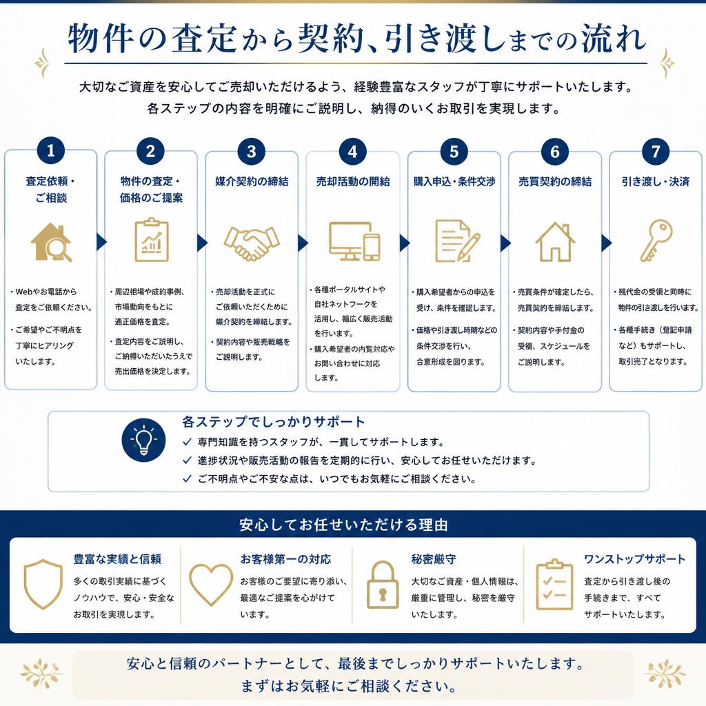 売却の流れを分かりやすく解説