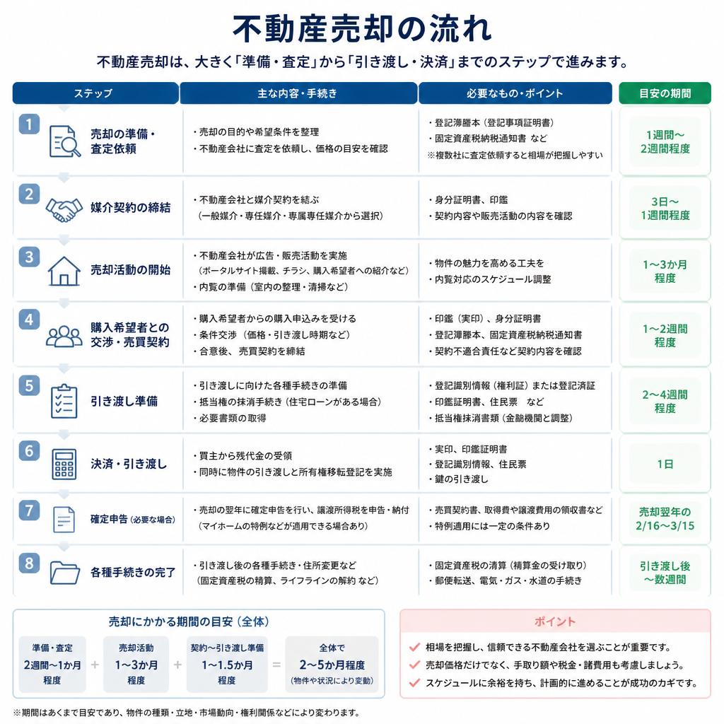 売却の流れをわかりやすく説明