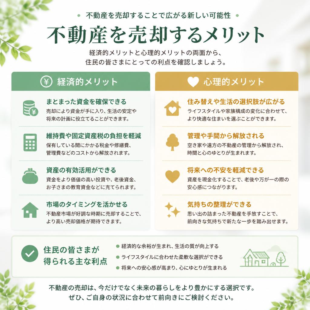 2. 不動産売却のメリットとは？