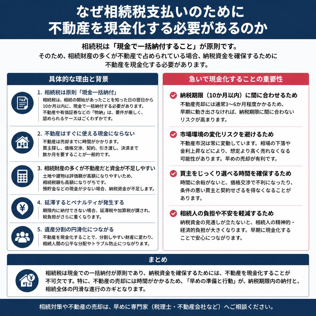 不動産の現金化が必要な理由