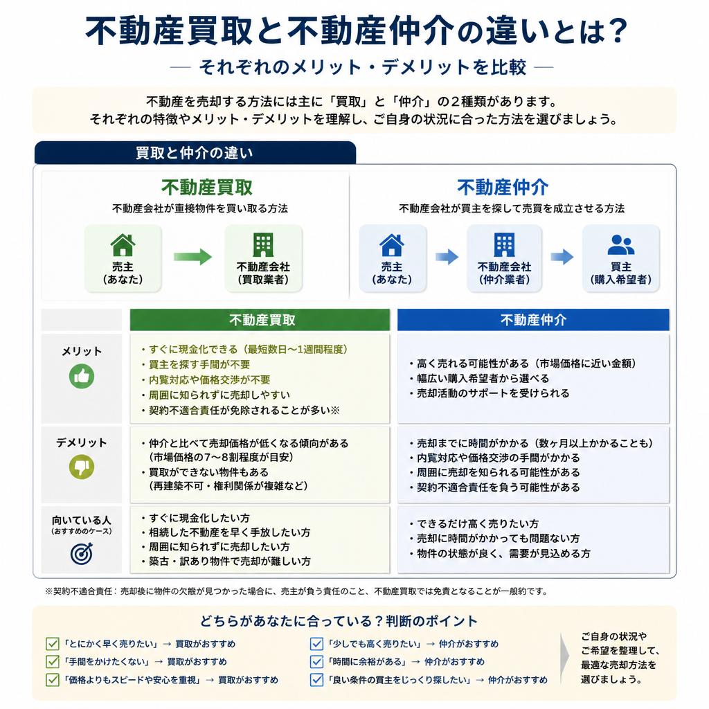 買取と仲介の違いを理解する