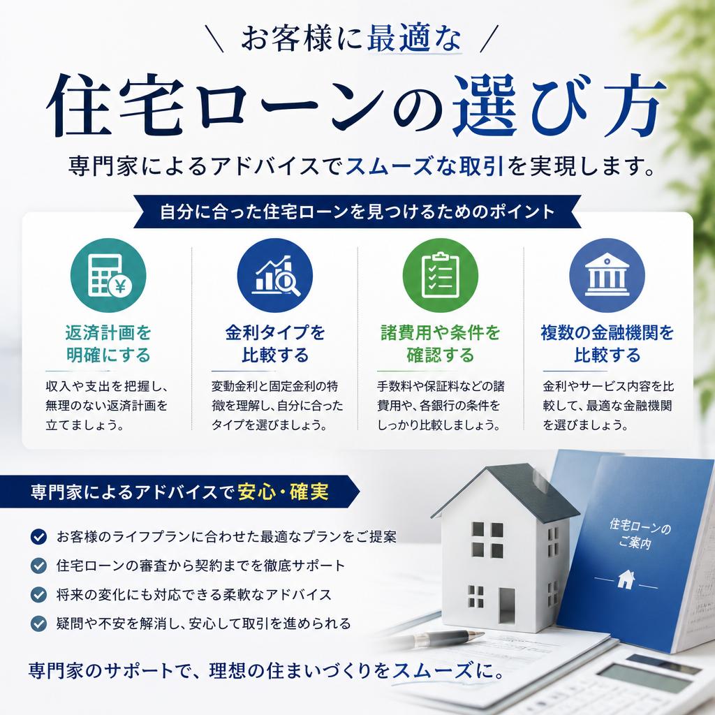 住宅ローンの選び方と支援
