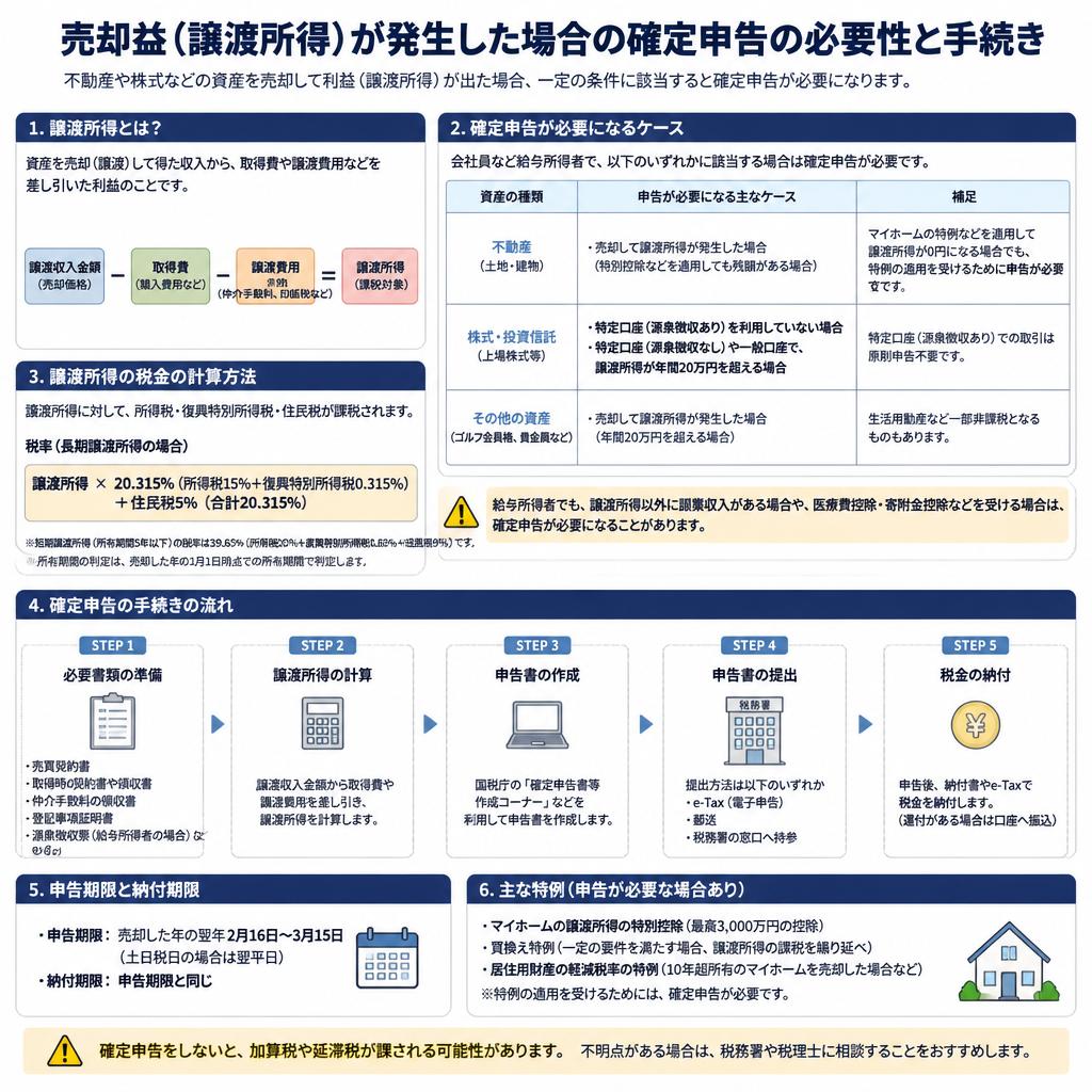 売却益が生じた場合の申告