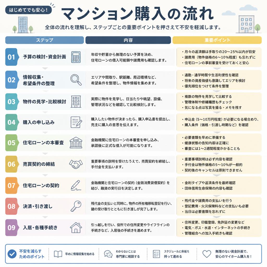 基礎知識：マンション購入の流れ