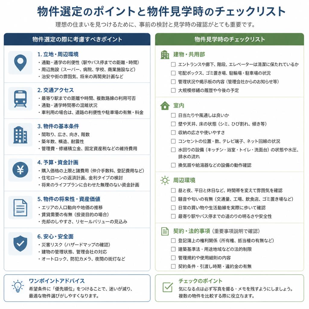 物件選定のポイント：失敗しない選び方